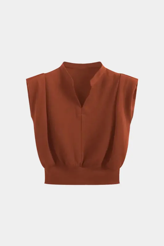 V-Neck Ruched Tank Top sold by Micas