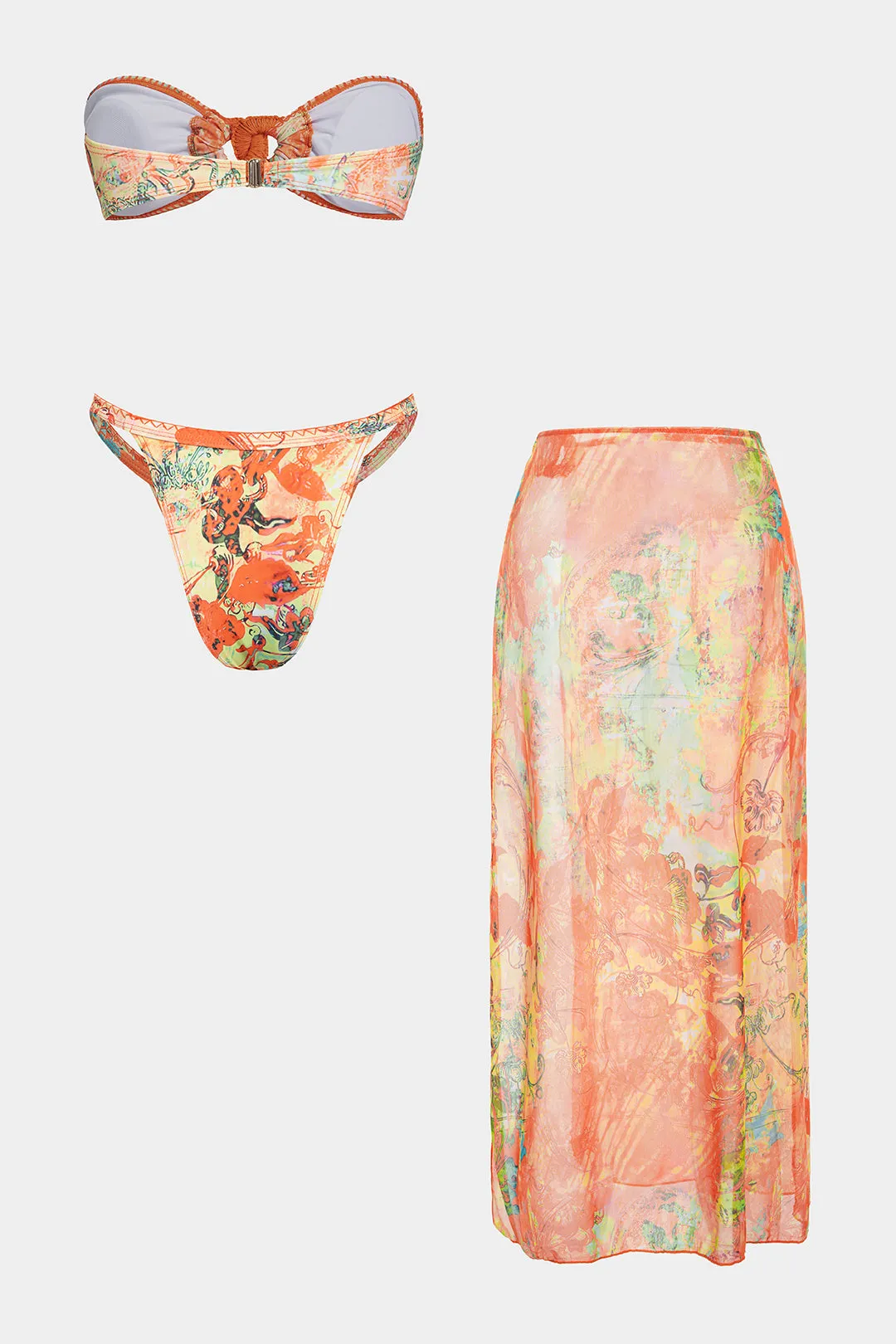 Floral Print Mesh Backless Bikini Set sold by Micas product image thumbnail 2