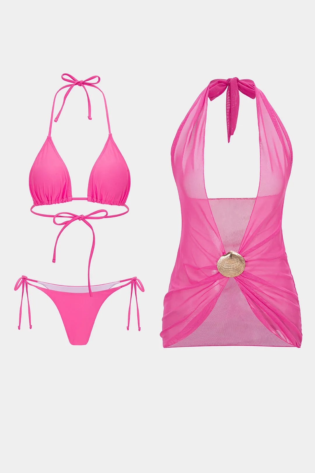 Tie-Up Metallic Bikini Set sold by Micas