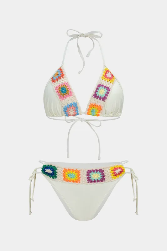Multicolor Tie-Up Bikini Set sold by Micas