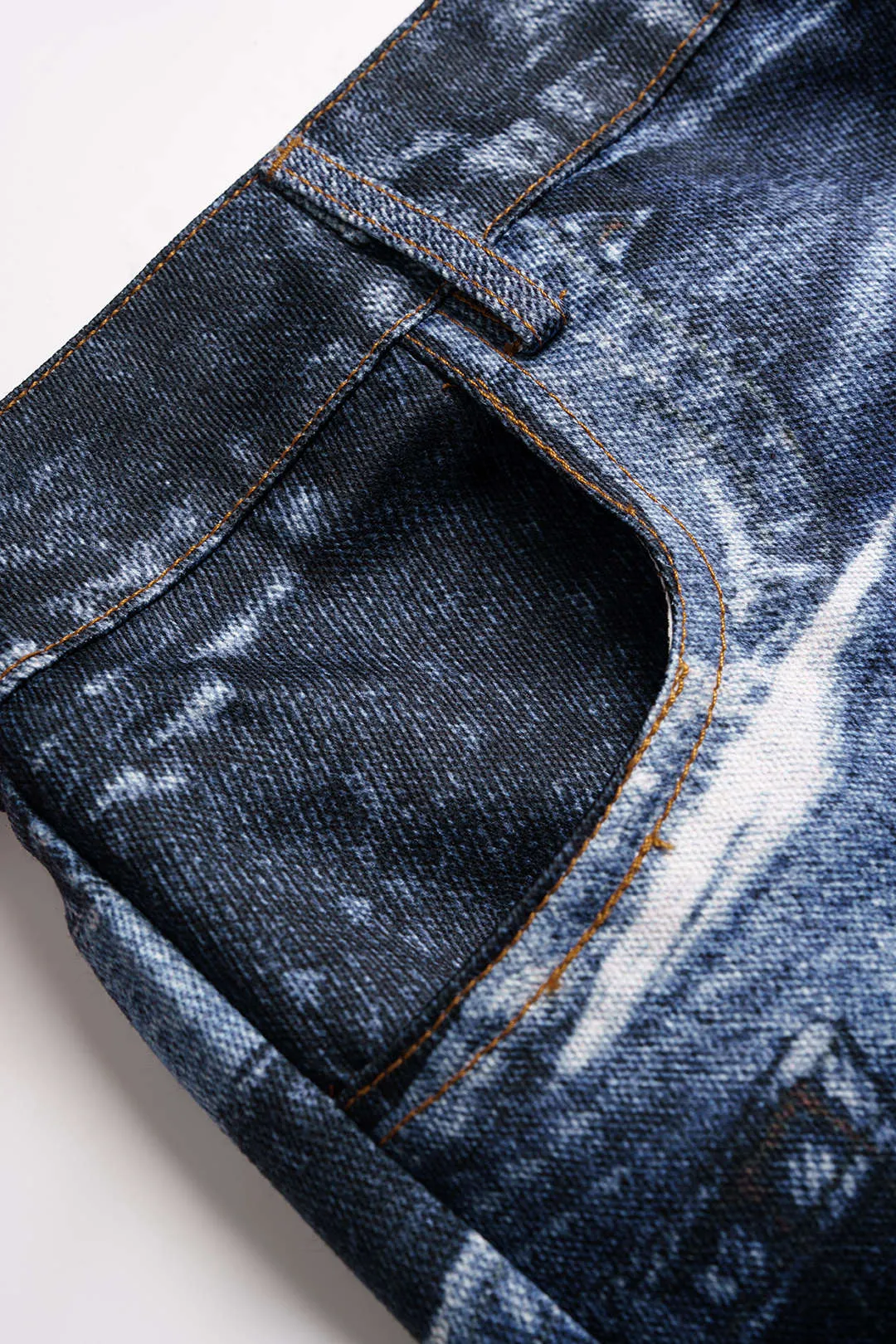 Plus Size Denim Print Asymmetrical Pants sold by Micas product image thumbnail 3