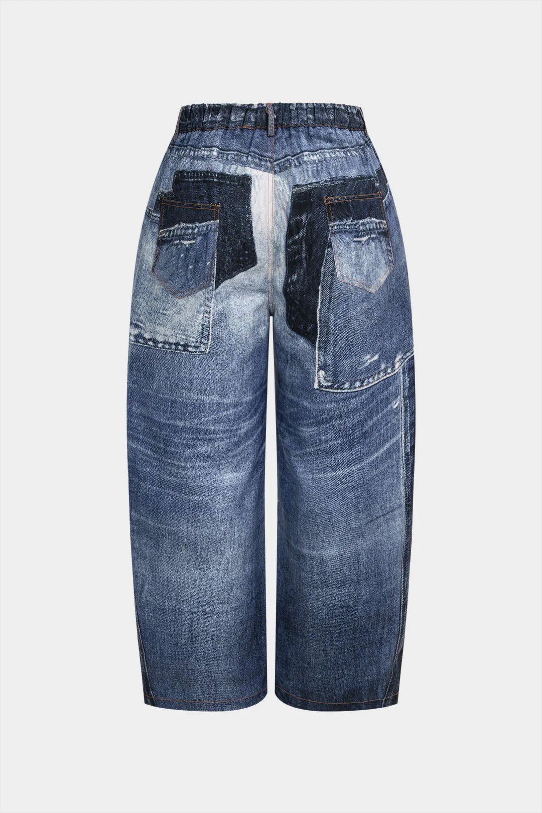 Plus Size Denim Print Asymmetrical Pants sold by Micas product image thumbnail 2