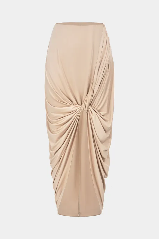 Asymmetrical Ruched High Waist Skirt made by Micas