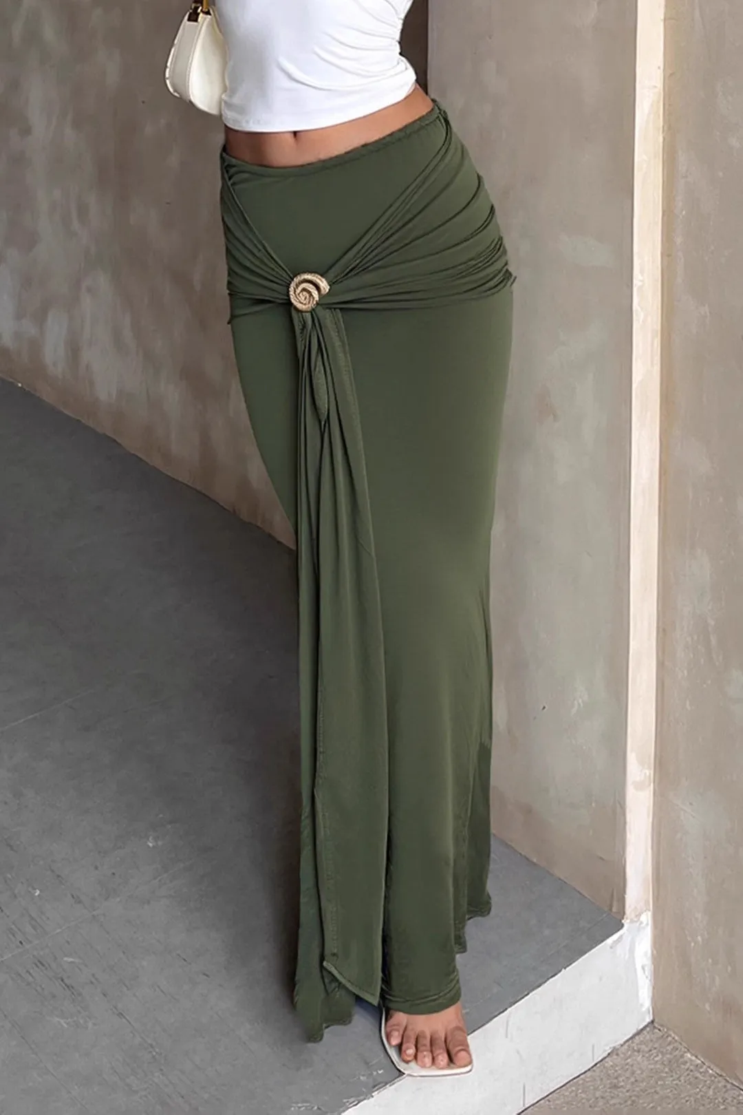 Metallic Ruched Skirt sold by Micas