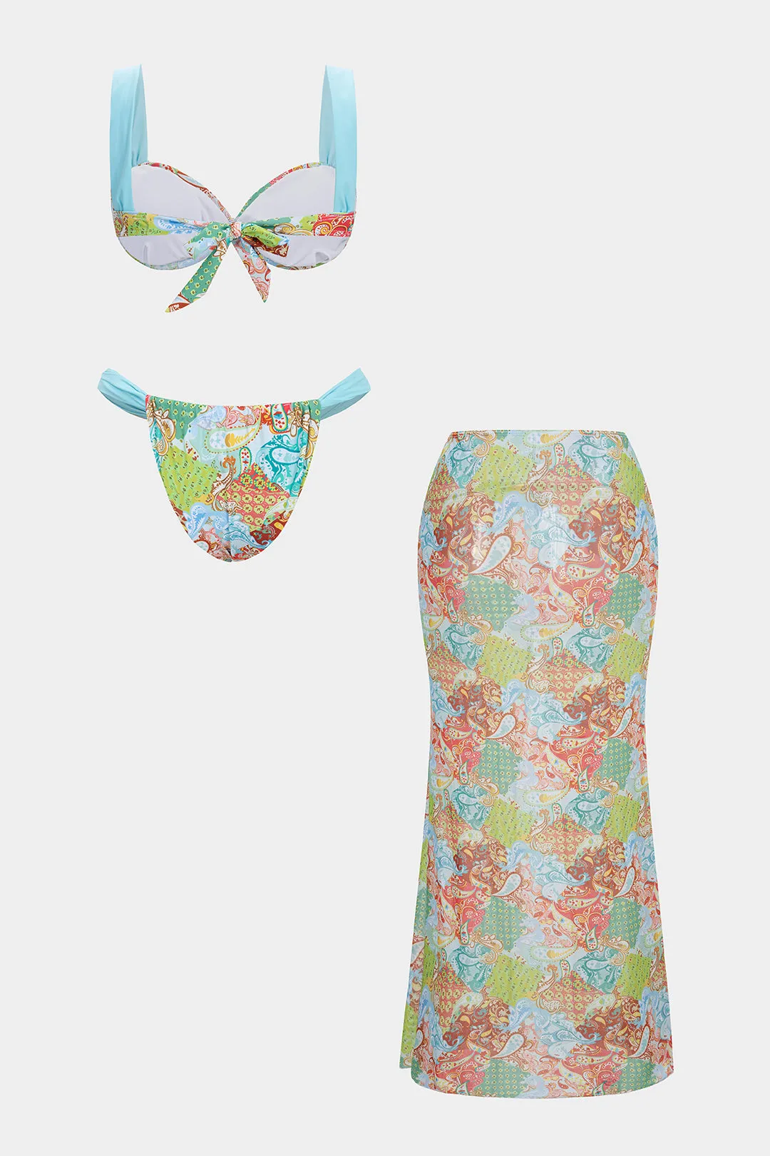 Bohemian Print Mesh Tie Back Bikini Set sold by Micas product image thumbnail 2