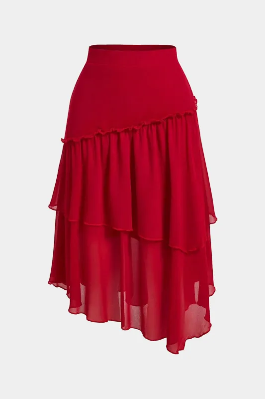 Plus Size Asymmetrical Ruched Skirt made by Micas