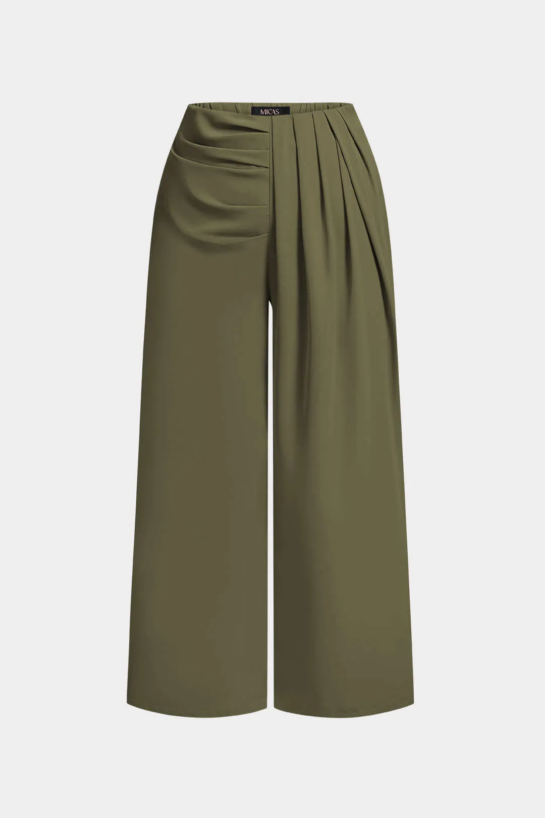 Plus Size Asymmetrical Ruched Wide Leg Pants sold by Micas product image thumbnail 5