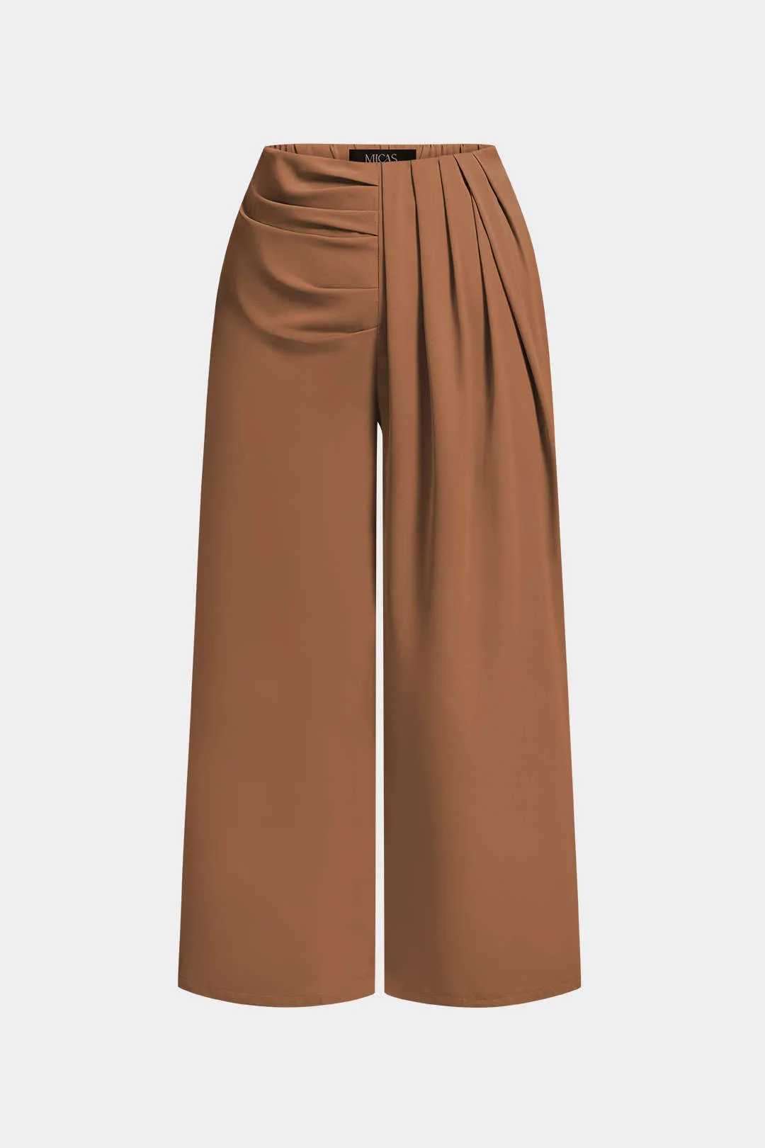Plus Size Asymmetrical Ruched Wide Leg Pants sold by Micas product image thumbnail 4