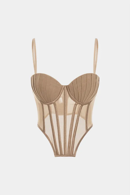 Mesh Patchwork Corset Cami Top made by Micas