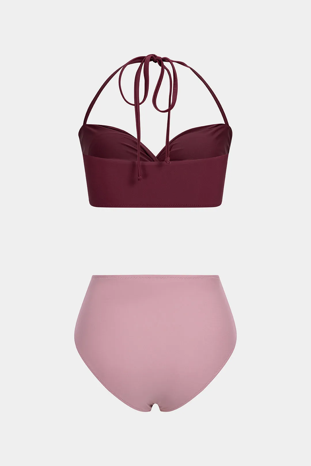 Contrast Halter Neck Backless Bikini Set sold by Micas product image thumbnail 2