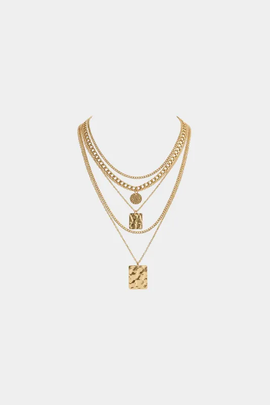 Alloy Multi-Layer Geometric Necklace made by Micas