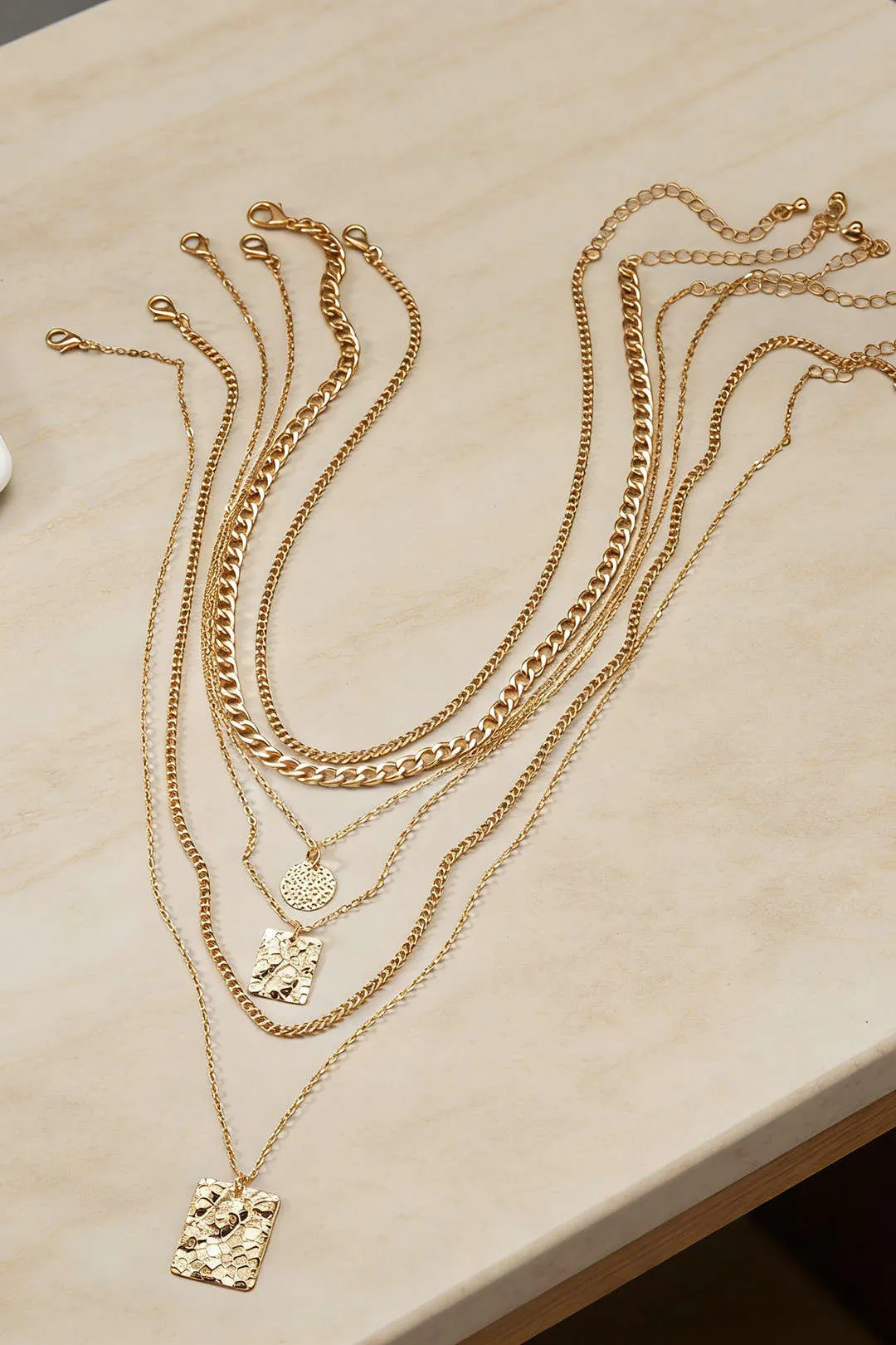 Alloy Multi-Layer Geometric Necklace sold by Micas product image thumbnail 2