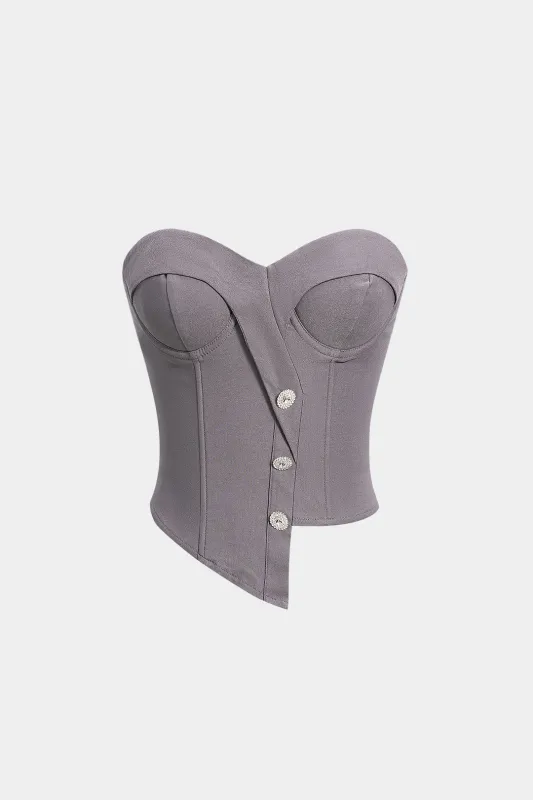 Asymmetrical Button Tube Top made by Micas