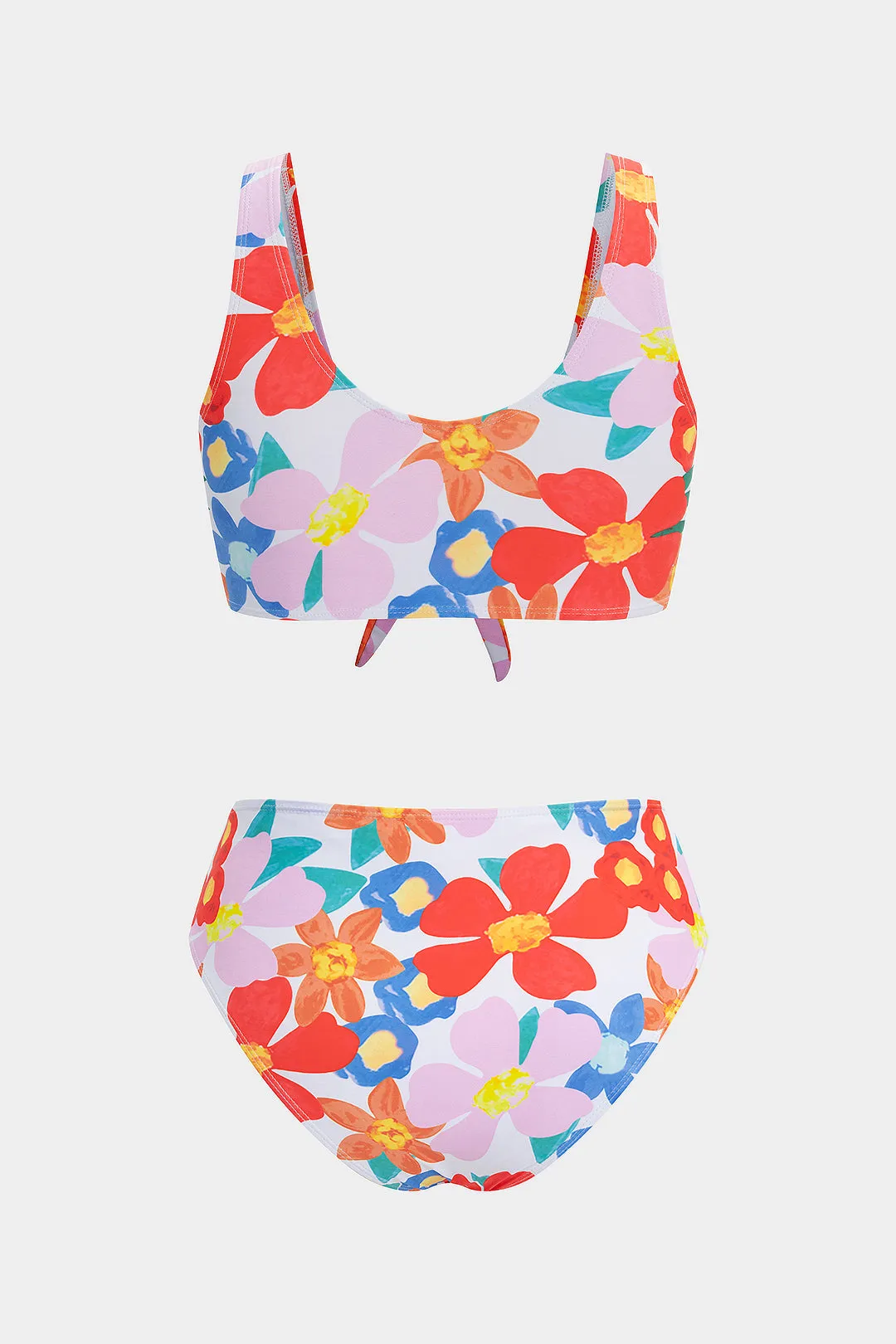 Plus Size Floral Print Tie Front Bikini Set sold by Micas product image thumbnail 2