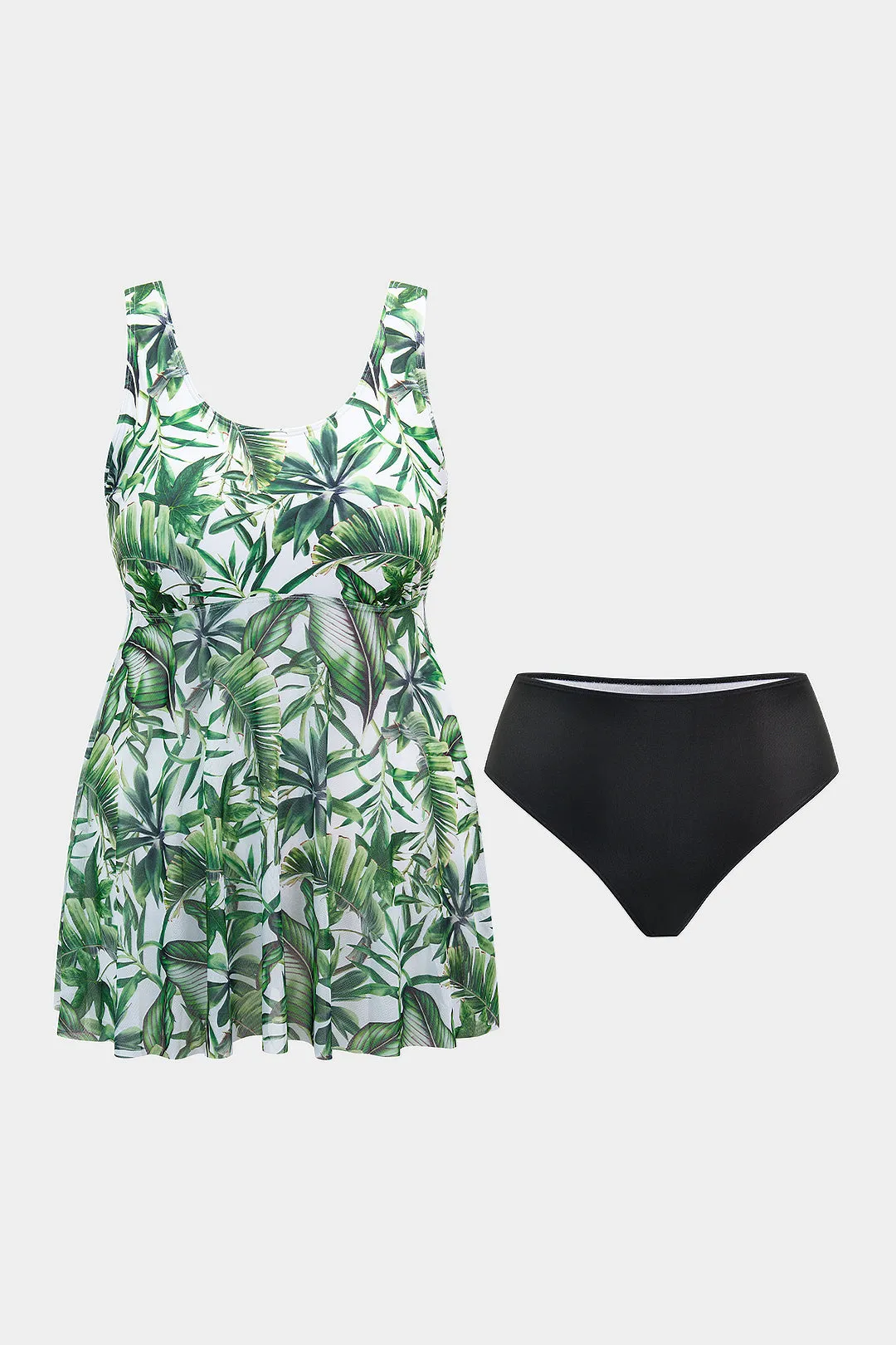 Plus Size Leaves Print Bikini Set sold by Micas