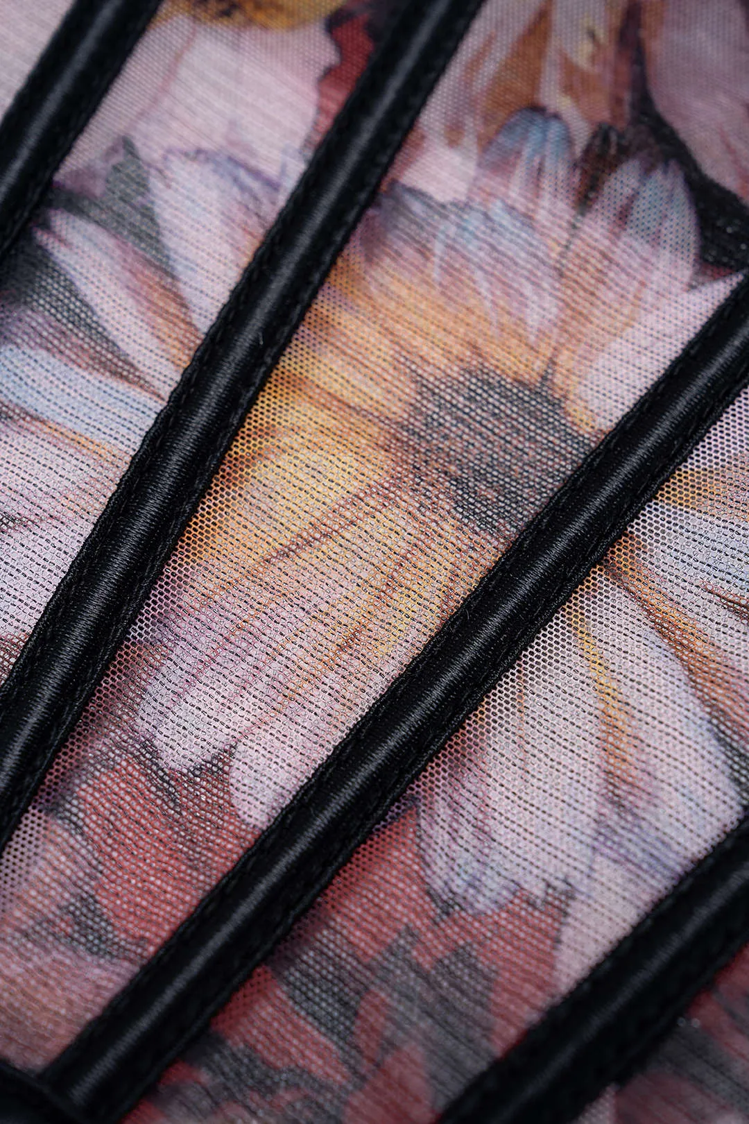 Flral Print Mesh Corset Cami Top sold by Micas product image thumbnail 5