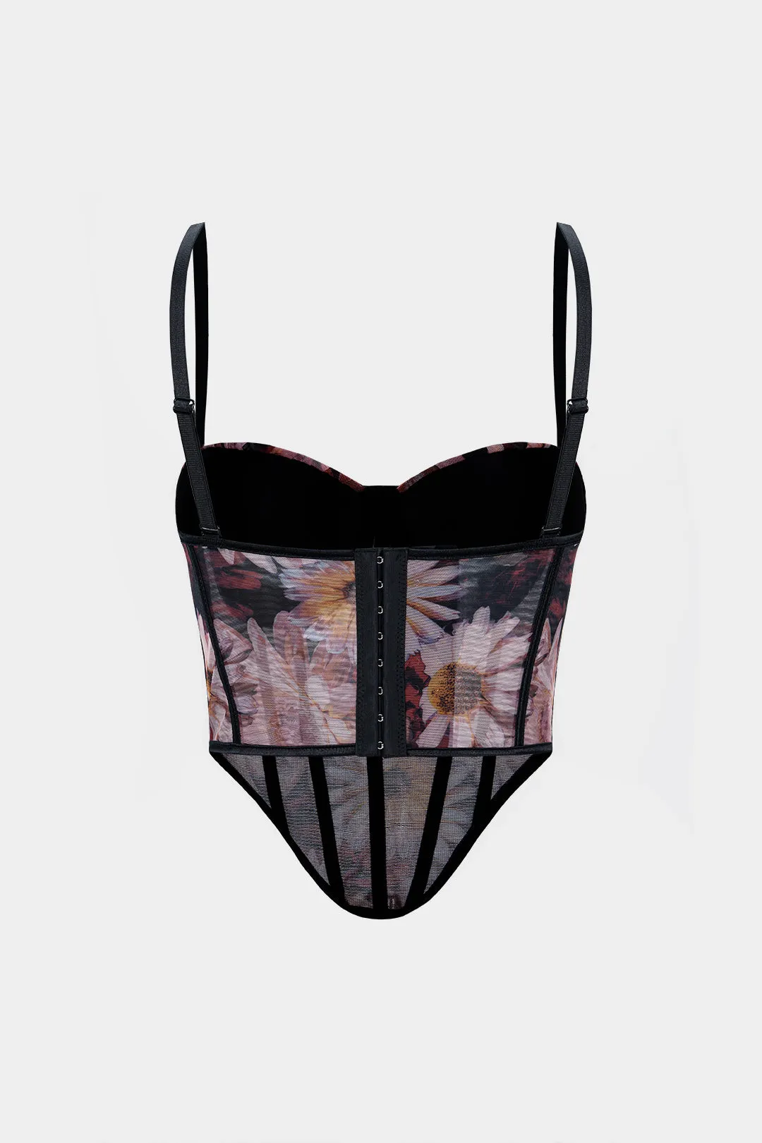 Flral Print Mesh Corset Cami Top sold by Micas product image thumbnail 2