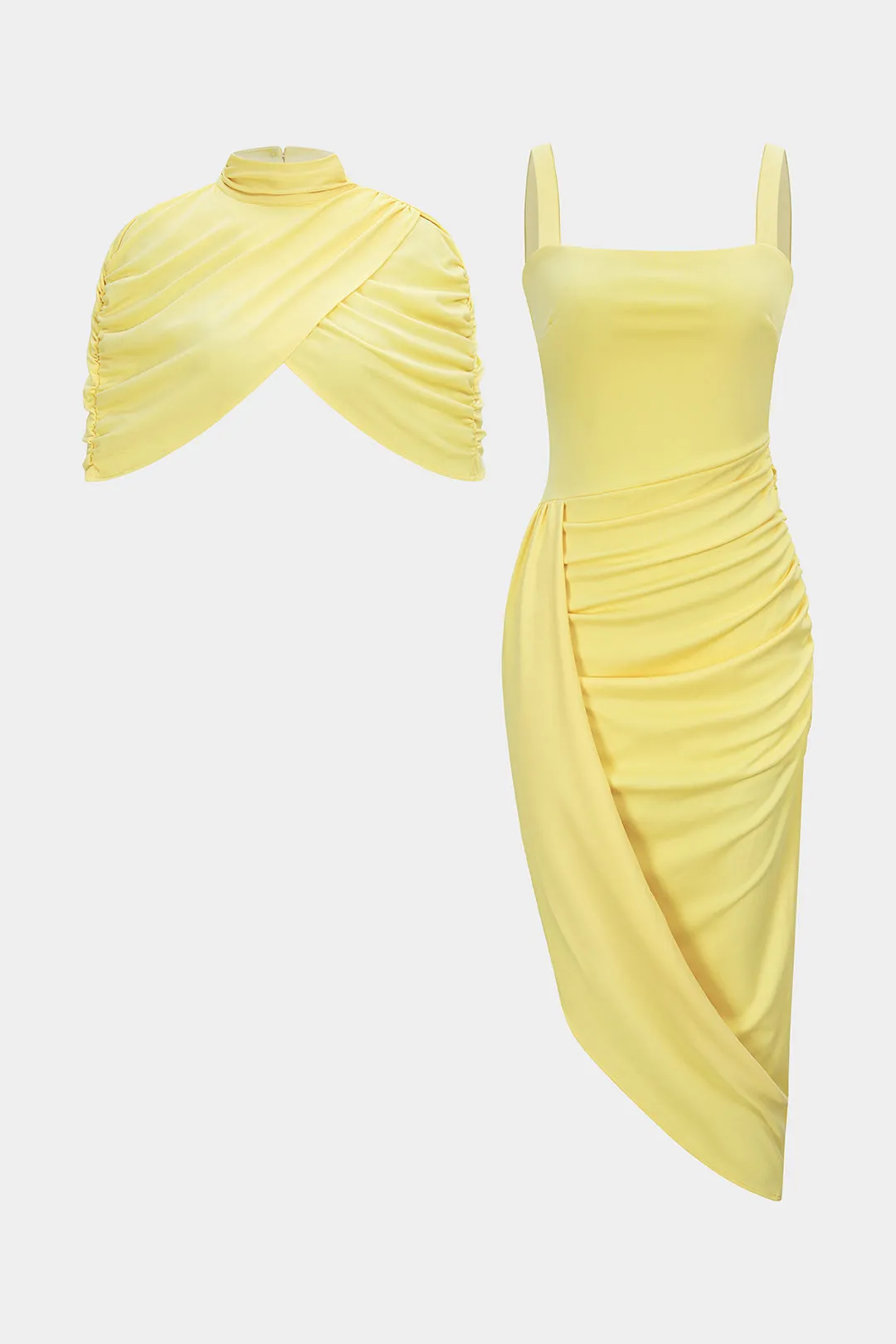 Mesh Mock Neck Cover Up And Asymmetrical Sleevelss Dress sold by Micas product image thumbnail 2