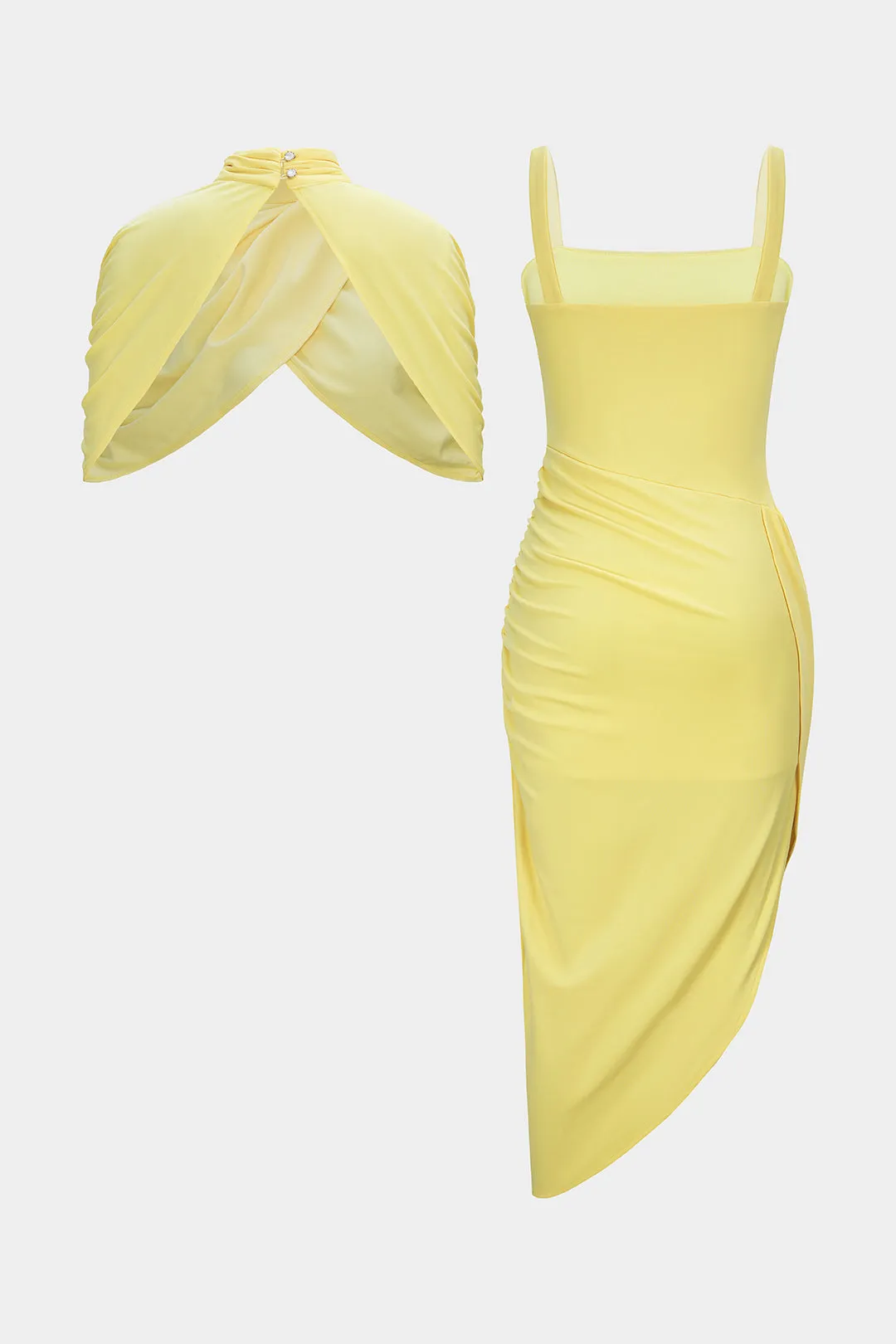 Mesh Mock Neck Cover Up And Asymmetrical Sleevelss Dress sold by Micas product image thumbnail 3