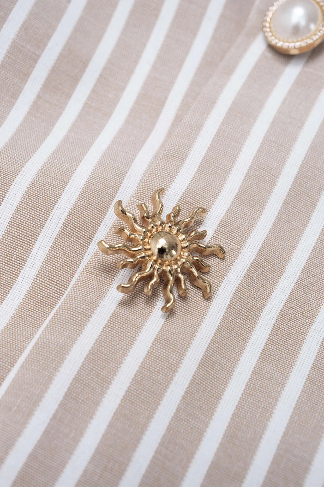 Striped Round Neck Metallic Button Tank Top sold by Micas product image thumbnail 3