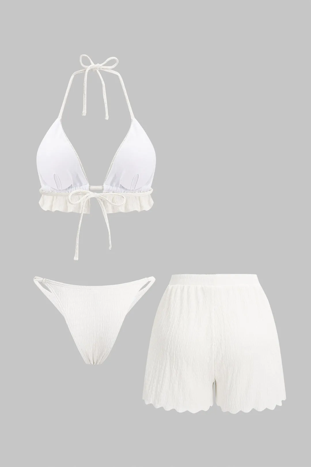 Textured Halter Neck Tie-Up Bikini Set sold by Micas product image thumbnail 3