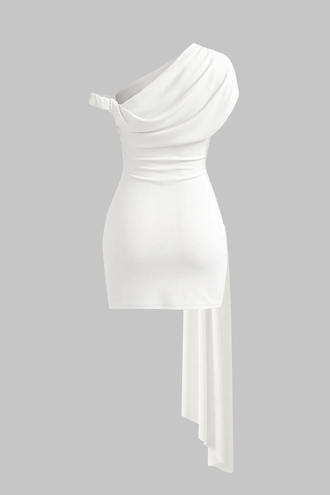 One Shoulder Asymmetrical Ruched Sleeveless Mini Dress sold by Micas product image thumbnail 2