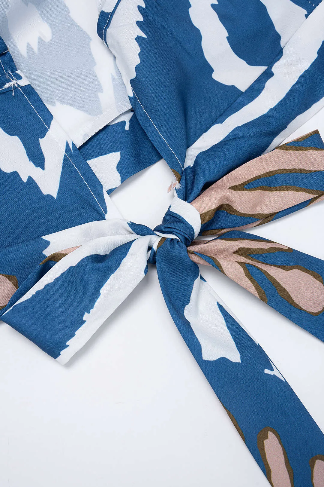 Abstract Print Satin Crossed Tie Back Cami Top And Skirt Set sold by Micas product image thumbnail 5