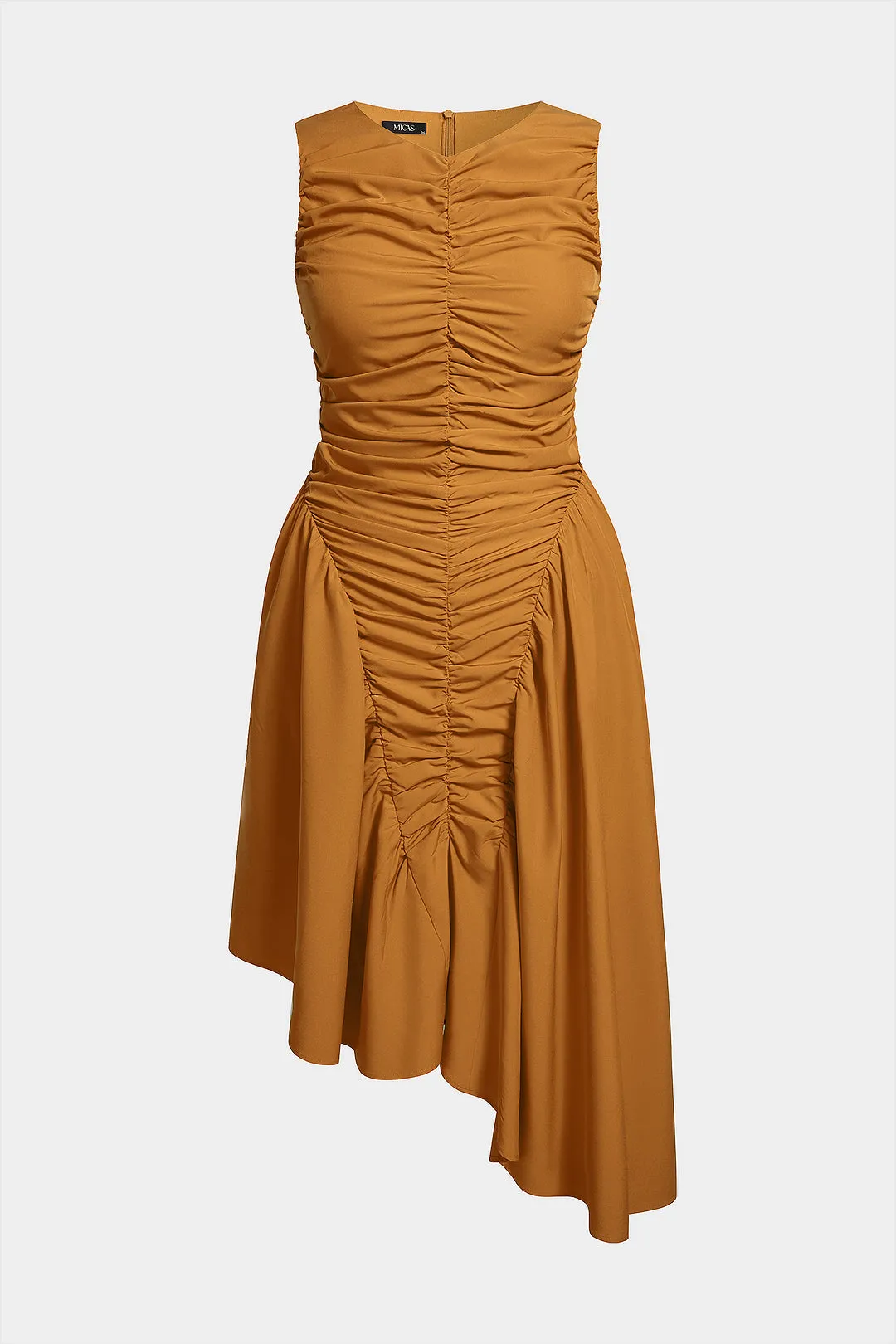 Plus Size Asymmetrical Hem Ruched Sleeveless Midi Dress sold by Micas product image thumbnail 5
