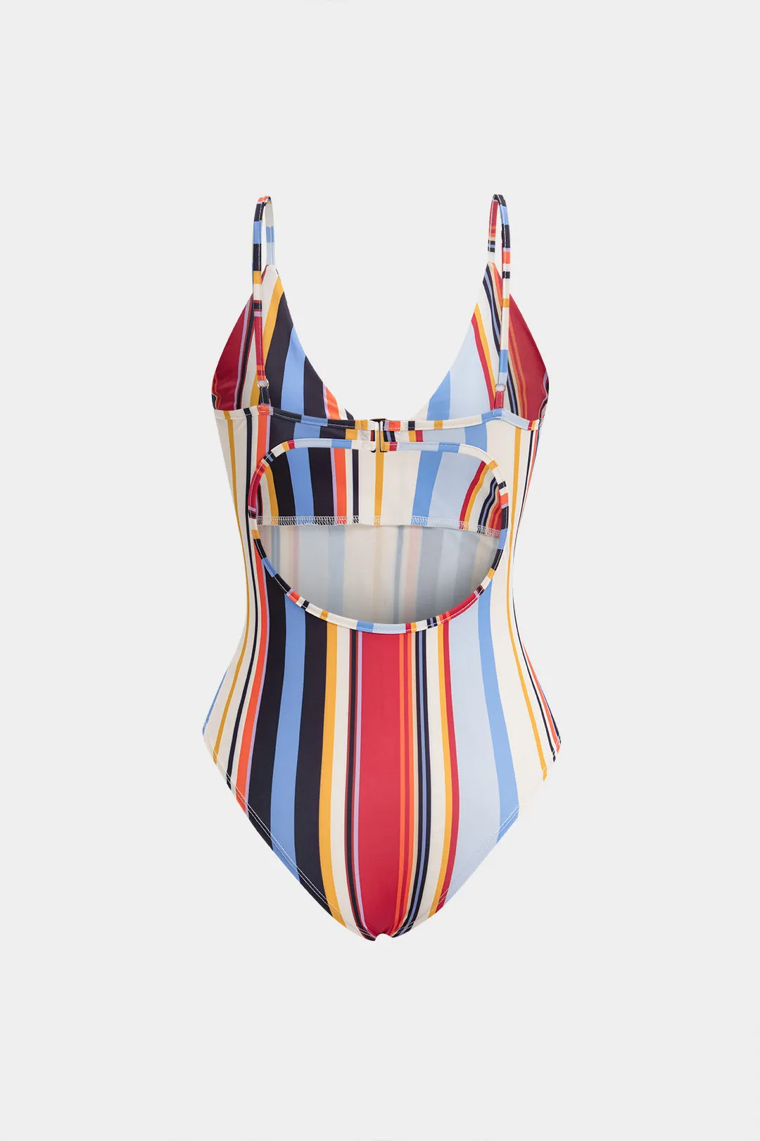 Stripe Print V-Neck Backless Sleeveless Bodysuit sold by Micas product image thumbnail 5