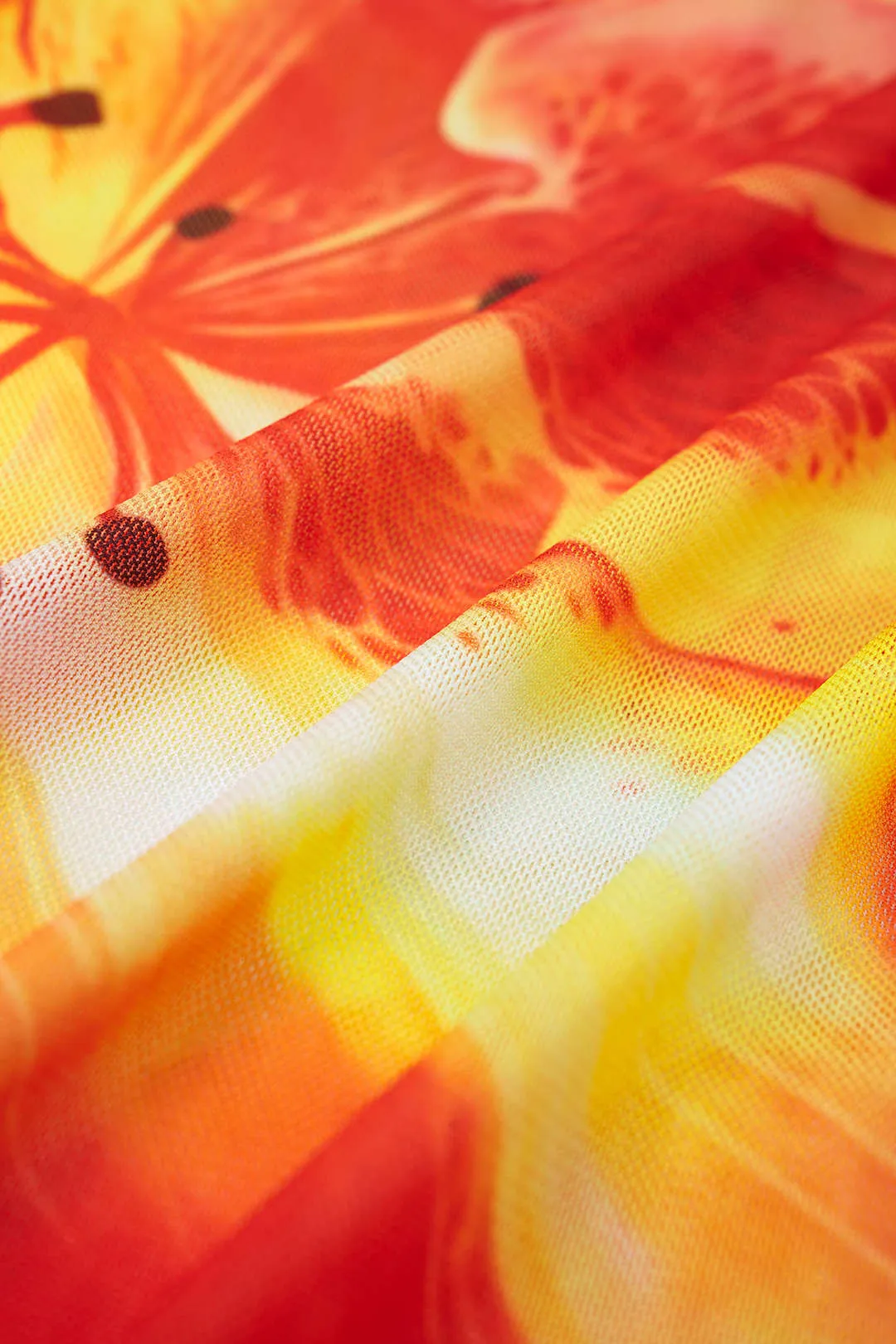 Floral Print Mesh Tie-Up Bikini Set sold by Micas product image thumbnail 3