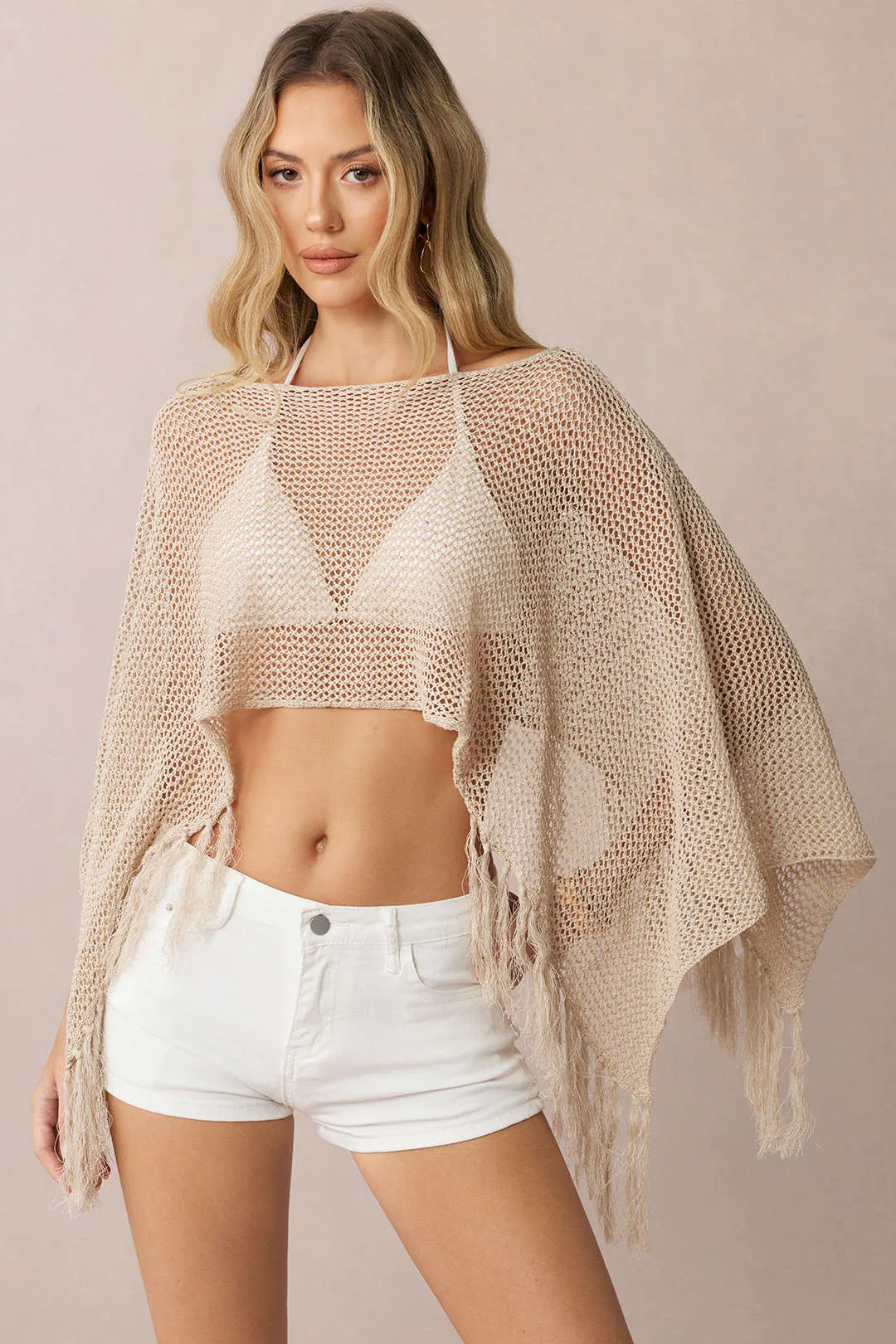Fringe Hollow Out Cover Up sold by Micas