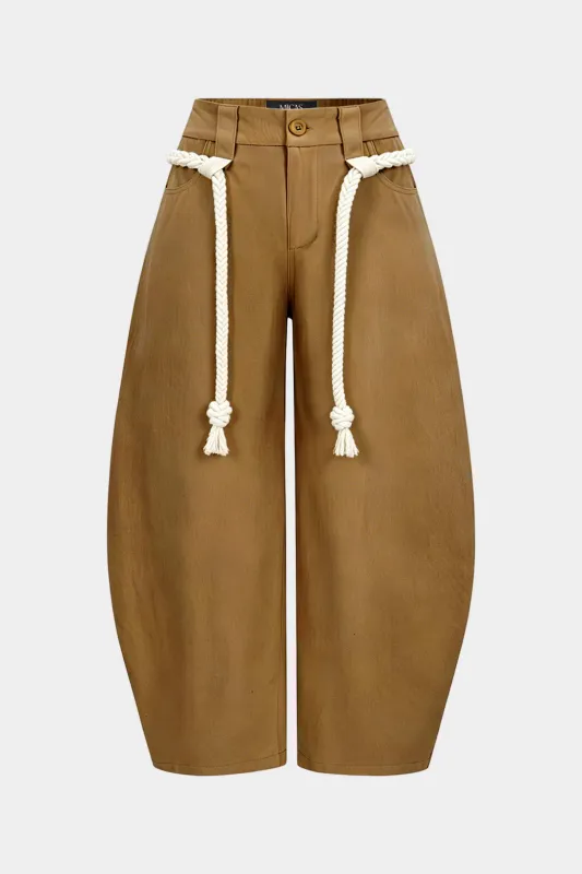 Plus Size Belted Pocket Pants made by Micas