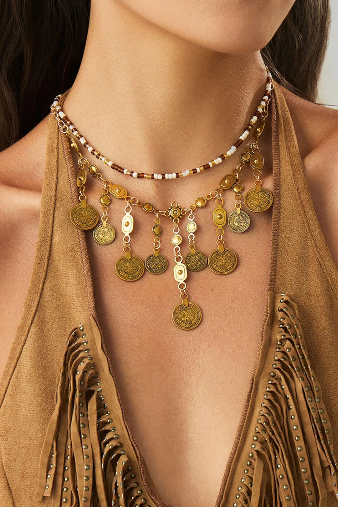 Metal Beaded Necklace sold by Micas