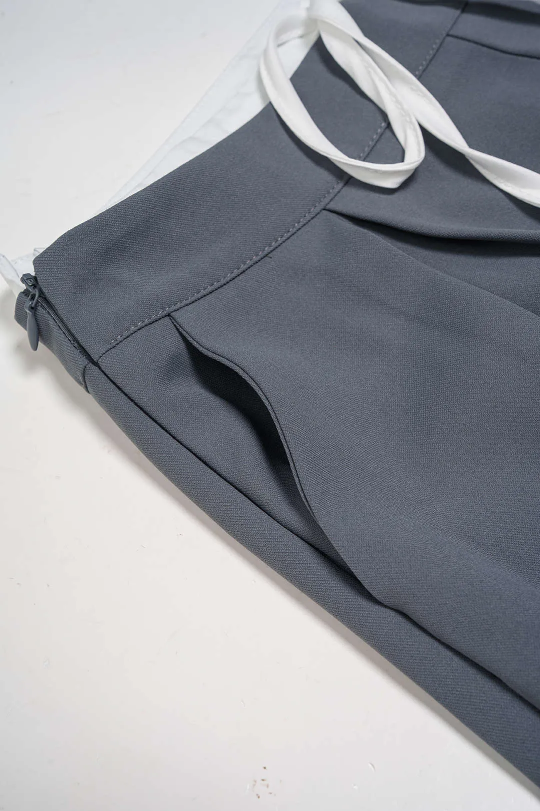 Contrast Double Waistband Drawstring Wide Leg Pants sold by Micas product image thumbnail 4