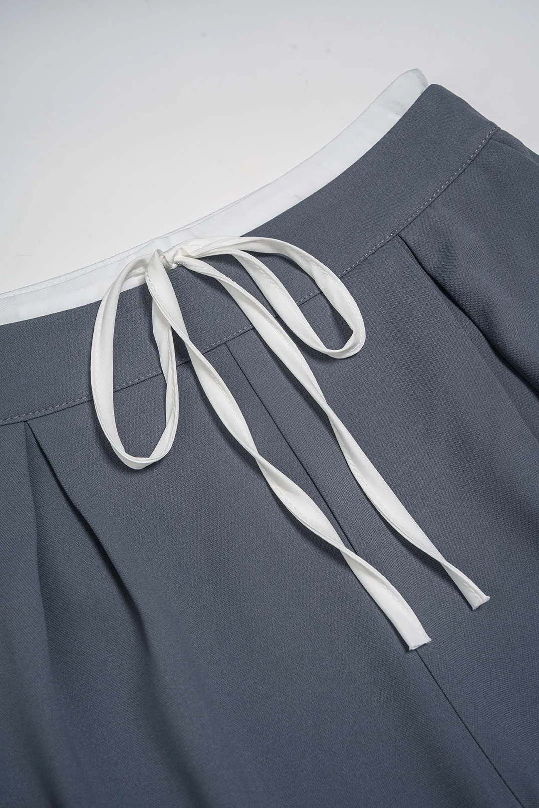 Contrast Double Waistband Drawstring Wide Leg Pants sold by Micas product image thumbnail 3