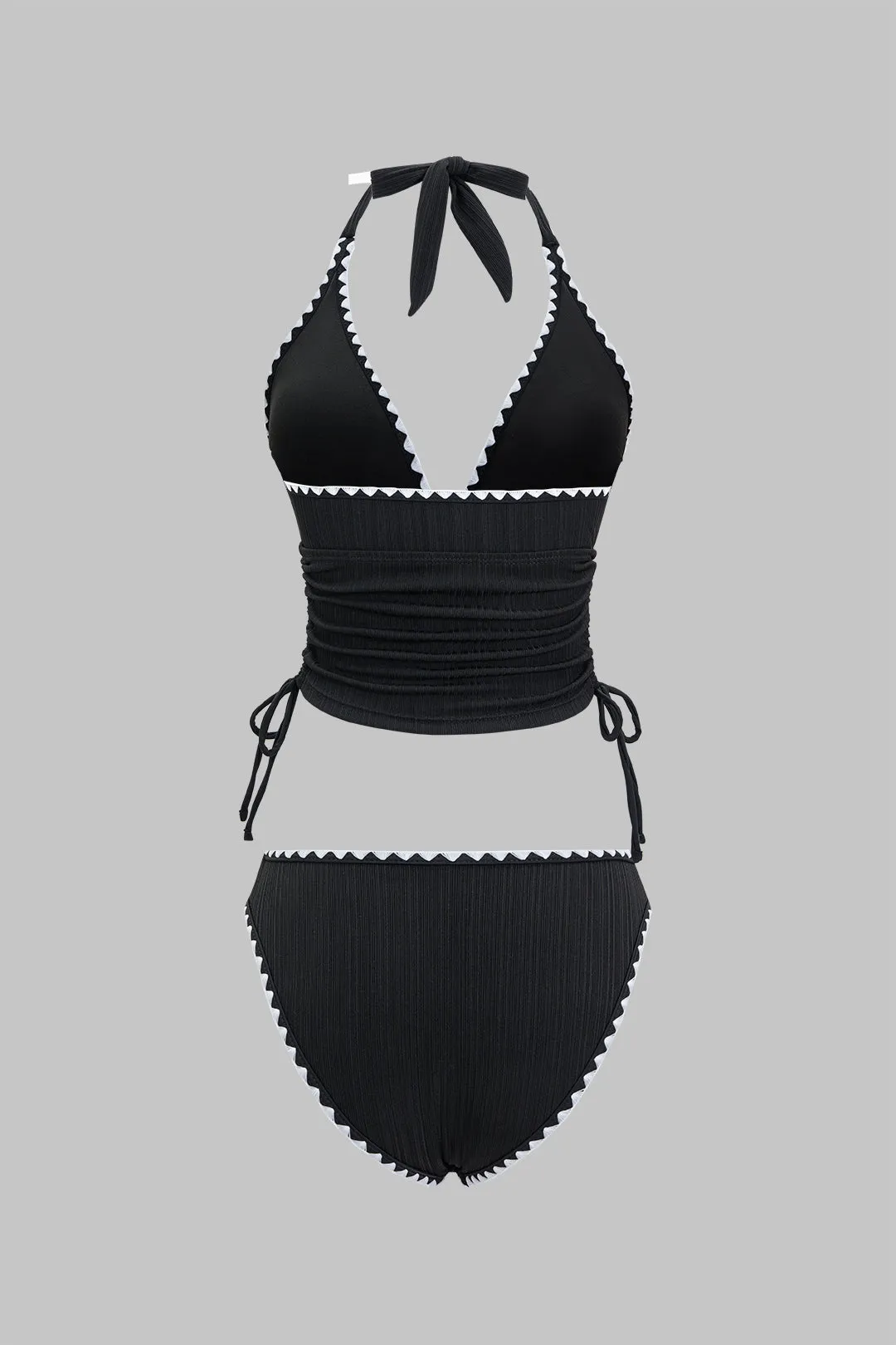 Contrast Binding Halter Neck V-Neck Bikini Set sold by Micas product image thumbnail 3