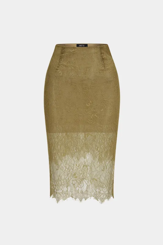 Lace High Waist Skirt made by Micas