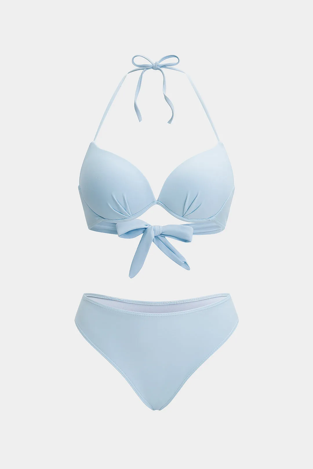 Solid Cut Out Tie-Up Bikini Set sold by Micas