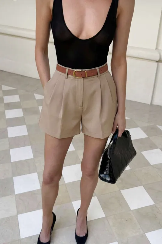 Belted Wide Leg Shorts made by Micas