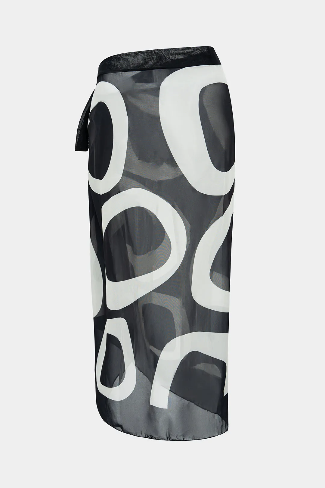 Geometric Contrast Print Chiffon Tie-Up Bikini Bottom sold by Micas product image thumbnail 2