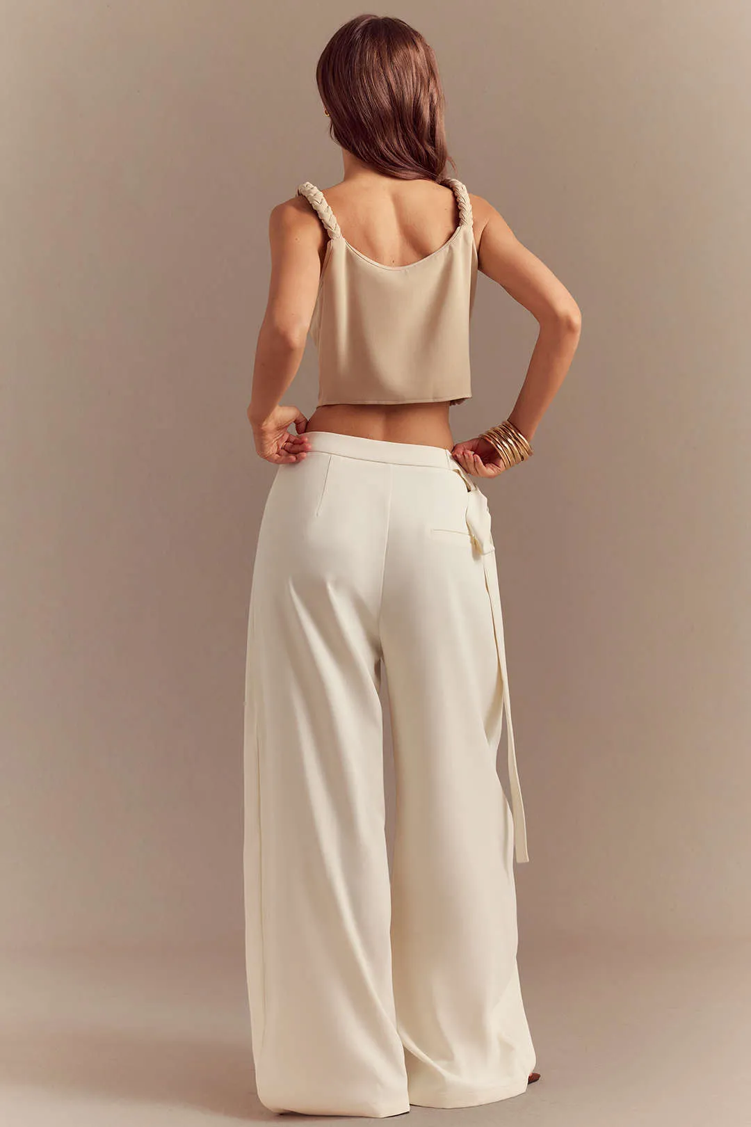 Tie Front Asymmetrical Straight Leg Pants sold by Micas product image thumbnail 3