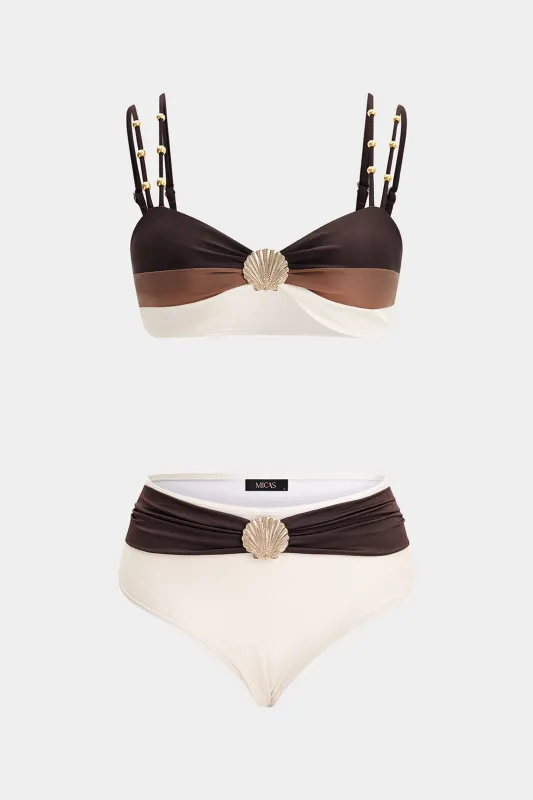 Contrast Metallic Bikini Set made by Micas