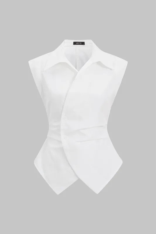 Solid Lapel Tank Top made by Micas