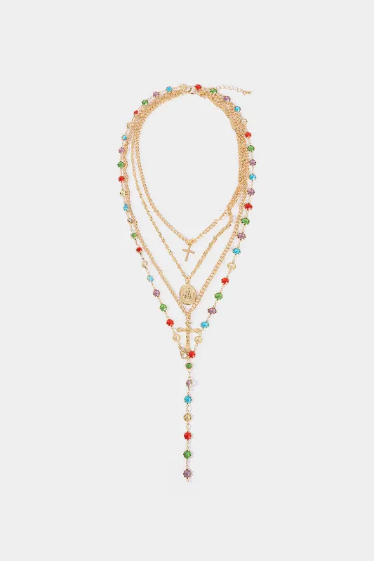 Alloy Colorful Crystal Necklace made by Micas