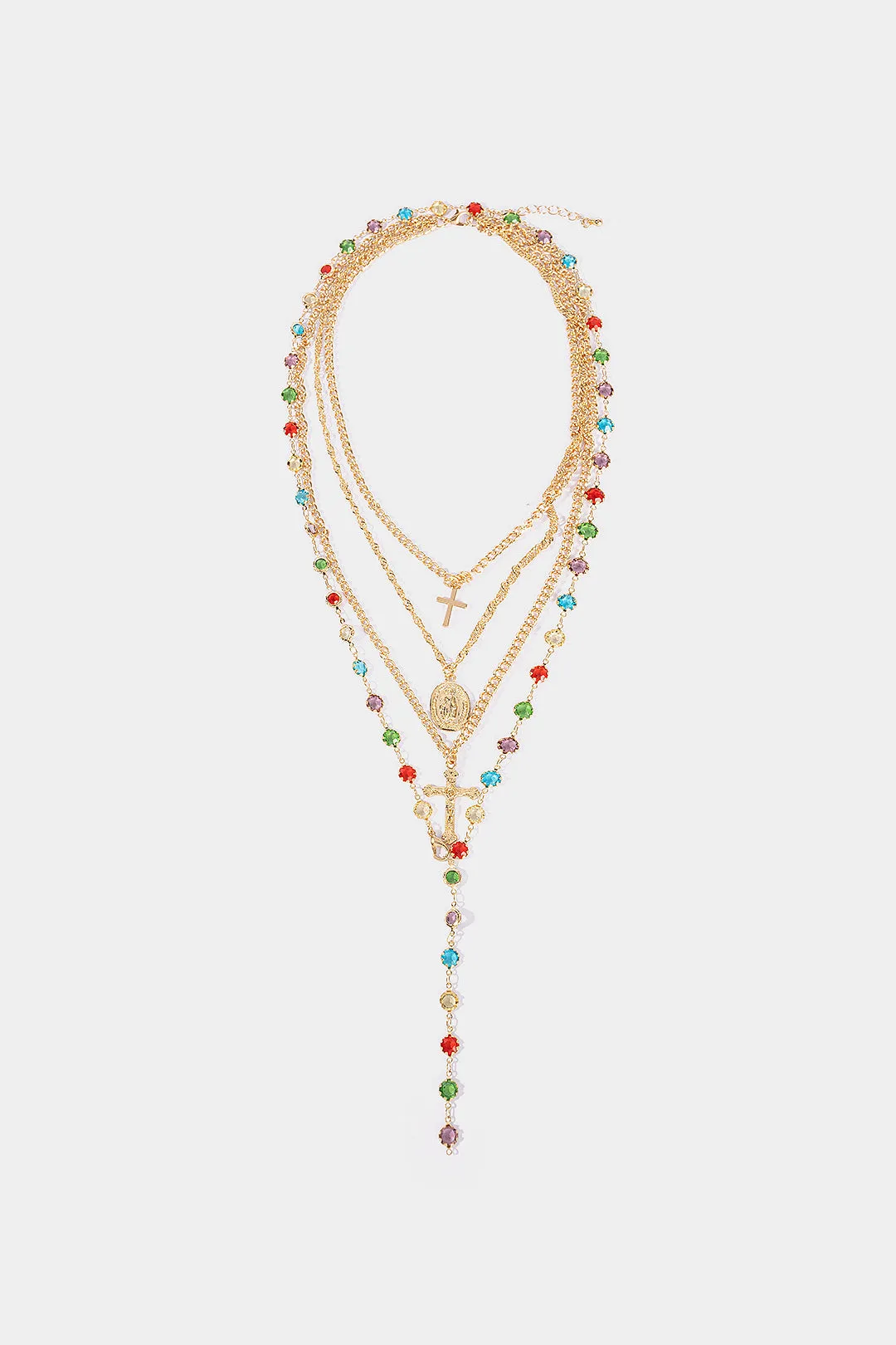 Alloy Colorful Crystal Necklace sold by Micas