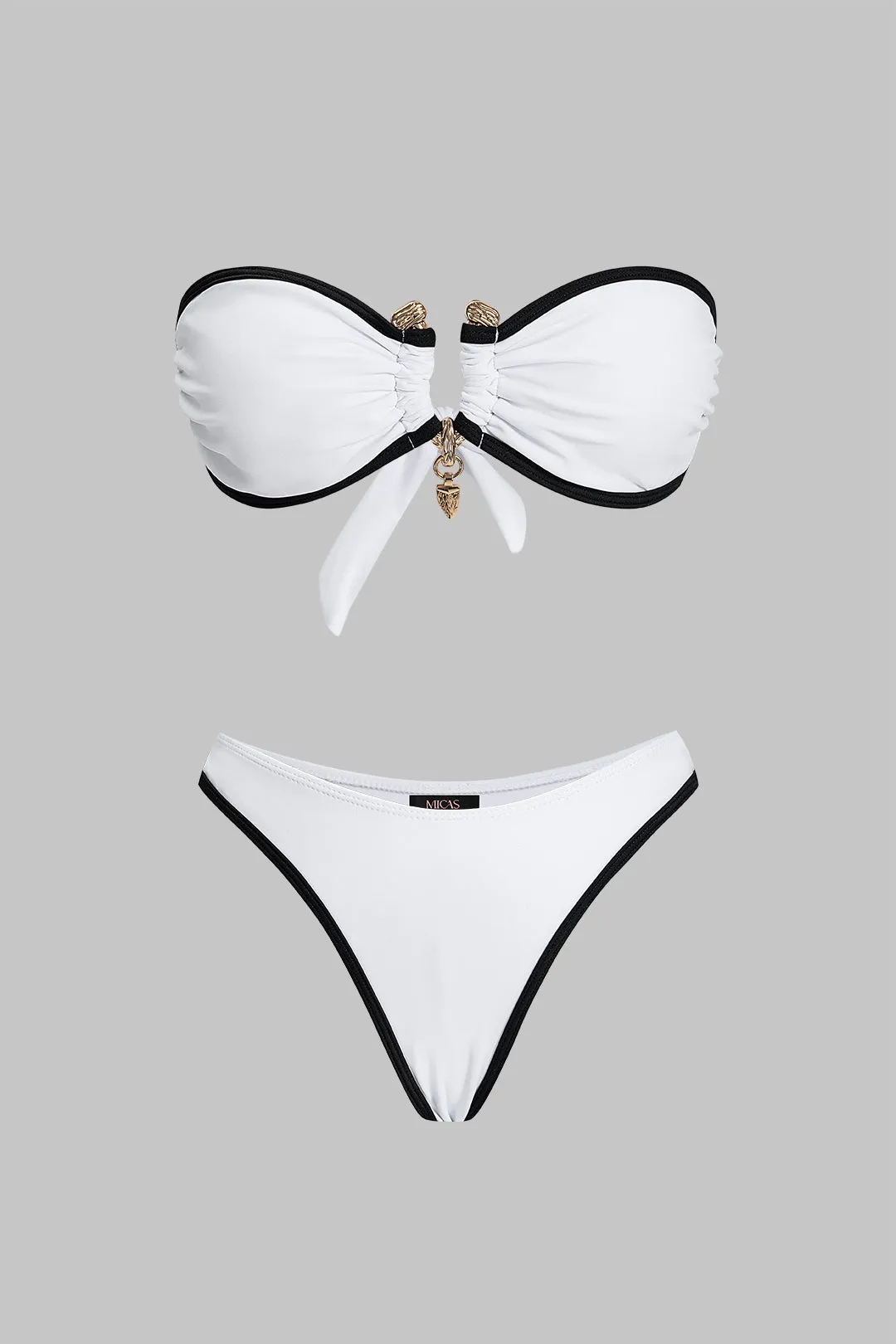 Contrast Metallic Tie Back Bikini Set sold by Micas product image thumbnail 2