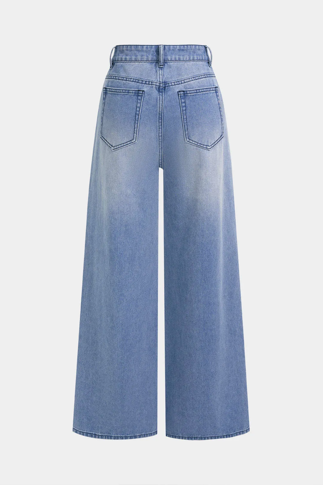 Denim Lace Print Pocket Straight Leg Jeans sold by Micas product image thumbnail 3
