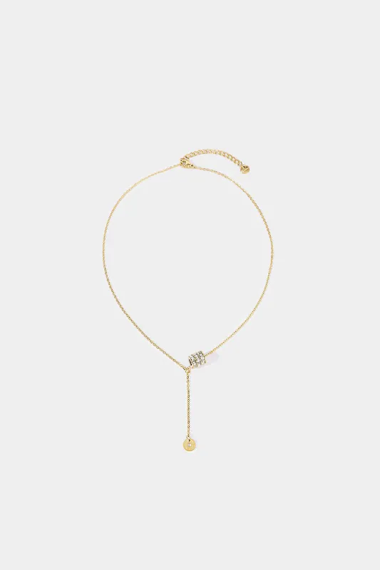 Diamond-Inlaid Pendant Chain Necklace made by Micas