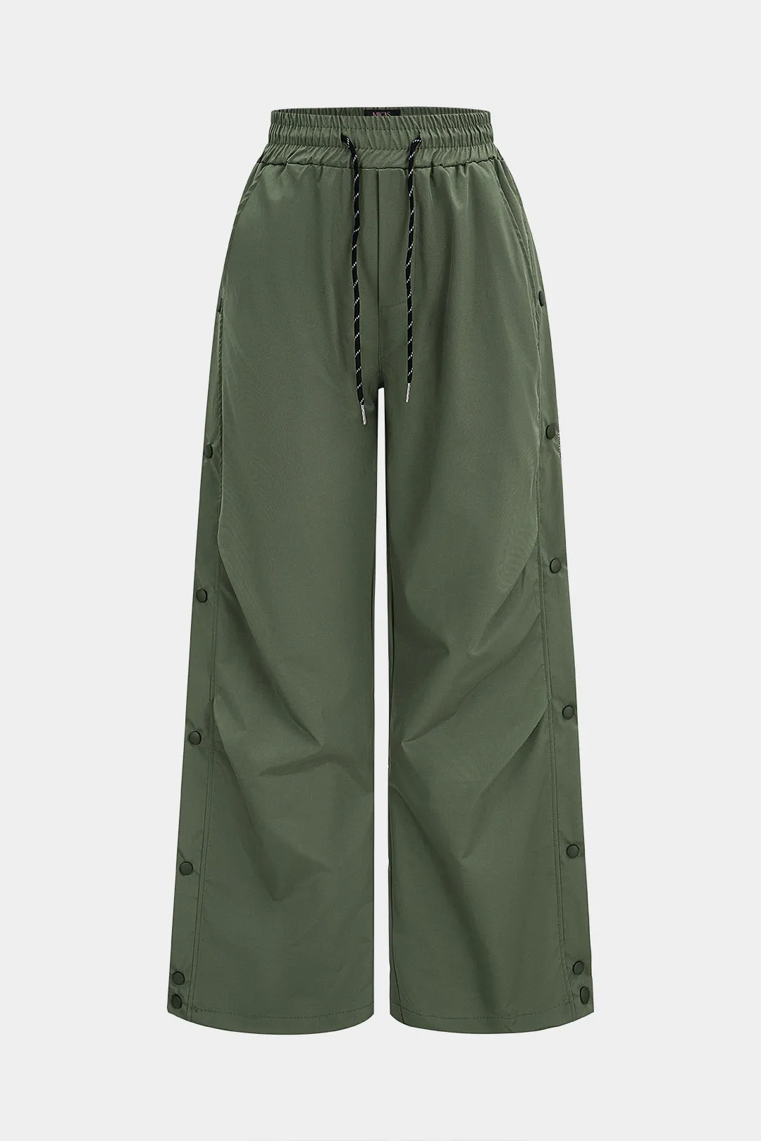 Drawstring Ruched Button High Waist Pants sold by Micas