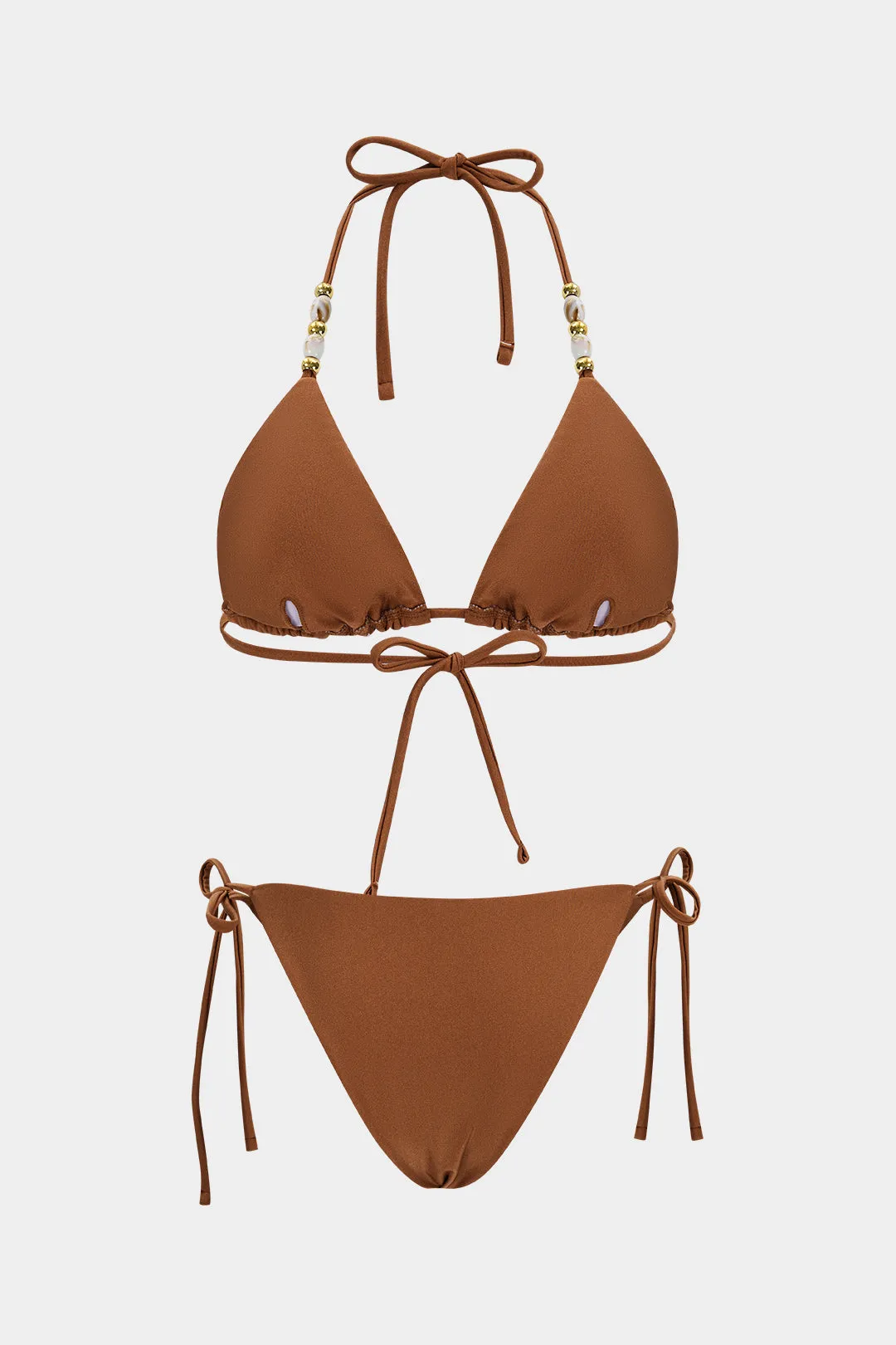 Tie-Up Beaded Triangle Cup Bikini Set sold by Micas product image thumbnail 2